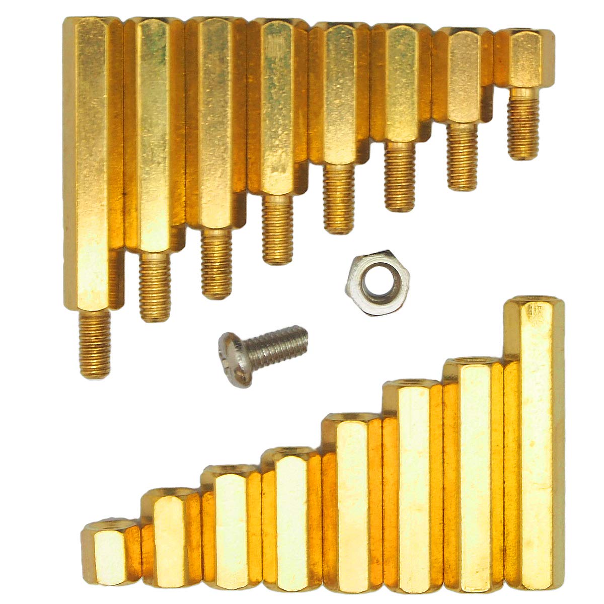 

waves M3 Brass Hex Hex Spacer Screw Set Total 164 Pieces M3 золотий