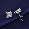 925 Sterling Silver Female Luxury Crystal Round Stud Earrings Vintage Wedding Jewelry White Zircon Stone Earrings New Nice