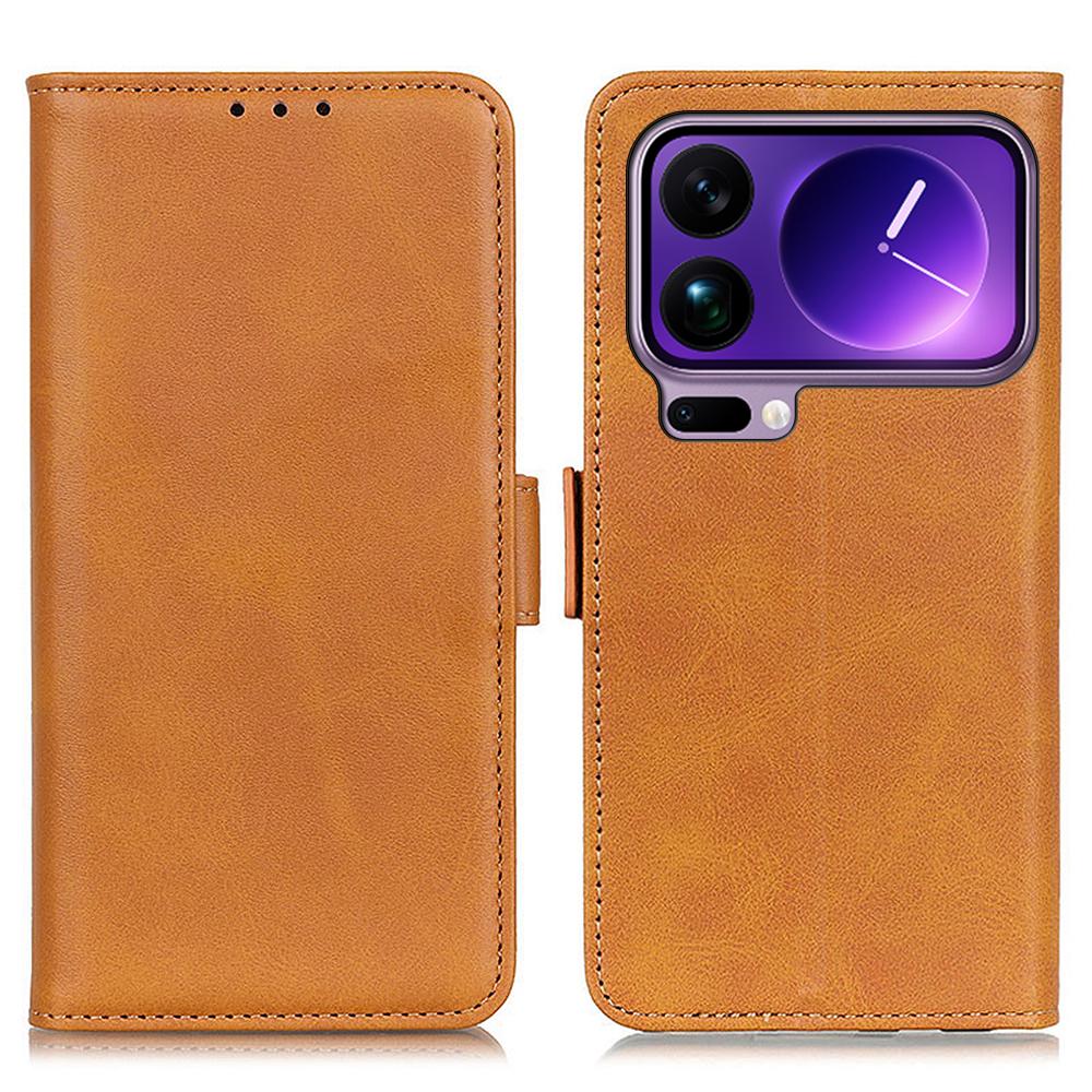 For Xiaomi 17 Pro Max Case Stand Cowhide Texture PU Leather Phone Cover