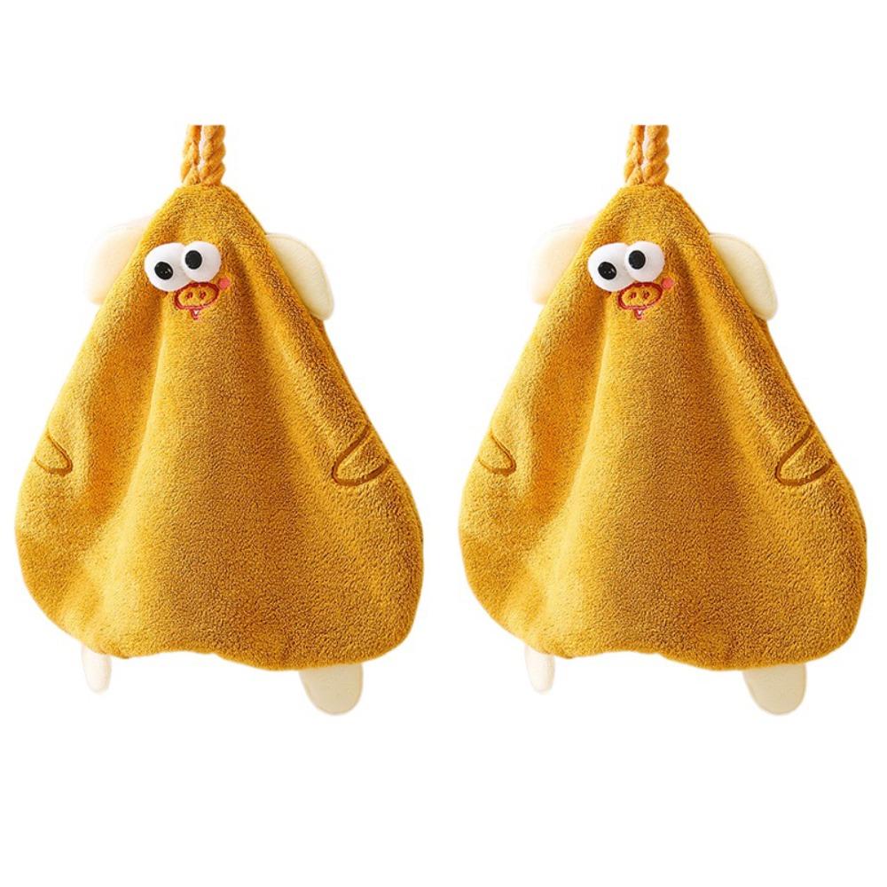 2Pcs Microfiber Korean Pig Dishcloth Cute Children's Handkerchief Pig Wiping Towel Bedroom