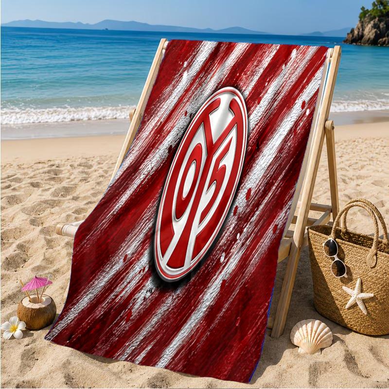 Mainz Football Crest Beach Towel Microfiber Beach Towel, Lightweight and Quick-Dry, for Summer Travel, Swimming Pool Fan Birthday Gift