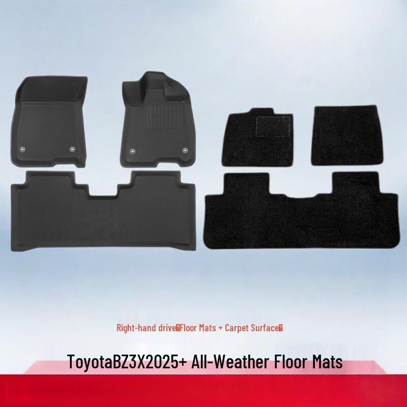 Toyota BZ3X BaiZhi 3X EV TPE Floor Mats for Left/Right Hand Drive: Waterproof Rubber Trunk Carpets