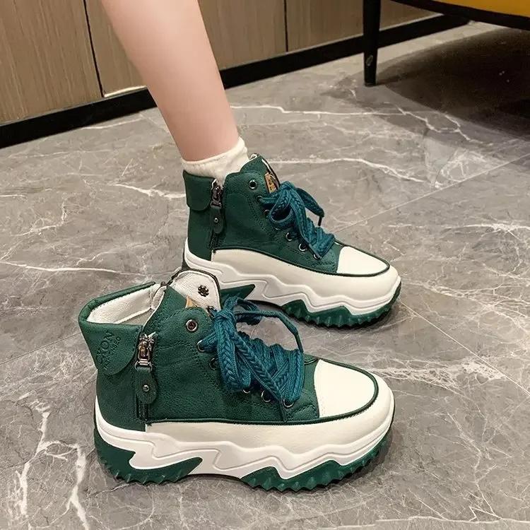 Shoes High Quality Women Chunky Sneakers Autumn Winter Warm Soft-sole Casual Shoe Female Vulcanized Shoe Ladies Snow Boots Mujer