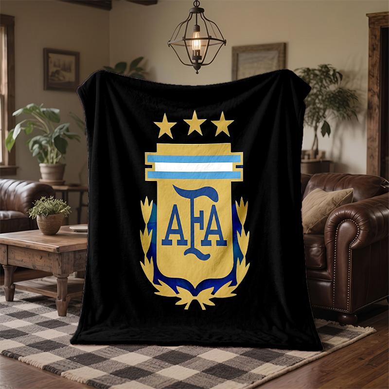 Argentina National Football Team Print Flannel Blanket Soft Warm Sofa Bed Throw Blanket For Home Office Bedroom