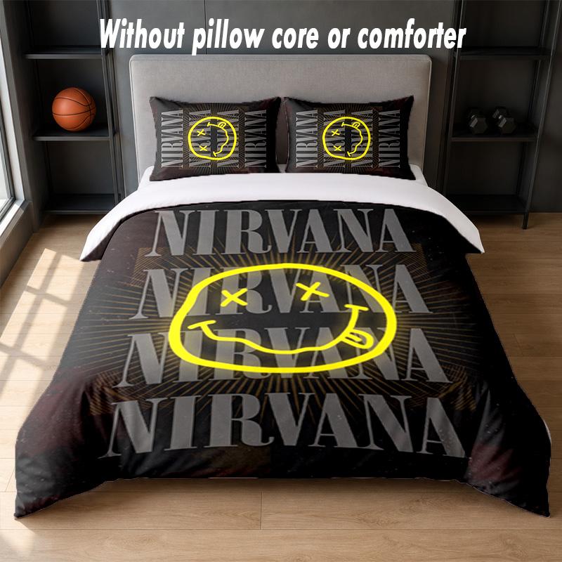 Nirvana Design Bed Bedding Set 1 Duvet Cover + 2 Pillowcases Soft Breathable Household Bed Linens