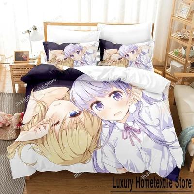 3D Printing Anime Kawaii Girls New Game Bedding Set Single Twin Full Queen King Size Bed Set Adult Kid Bedroom Duvet Cover Sets