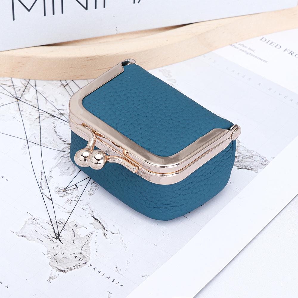 Mini Genuine Leather Kiss-Lock Jewelry Bag - Cowhide Earring, Necklace, and Ring Accessory Box for Women