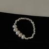 Sophisticated Double Layer Pearl Silver Bead Ring For Womens Highend Fashion Look