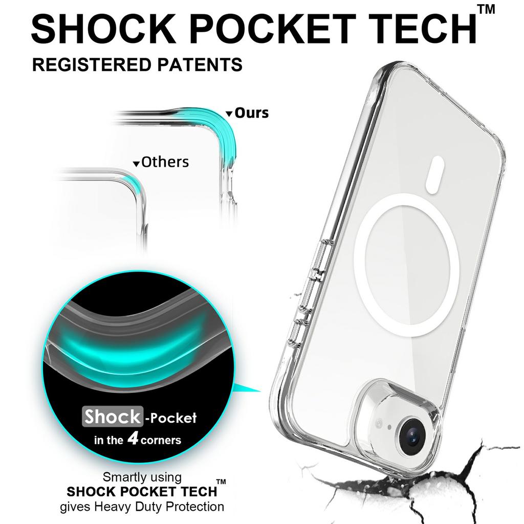 For iPhone 16e Case Compatible with MagSafe TPU + PC Clear Phone Cover