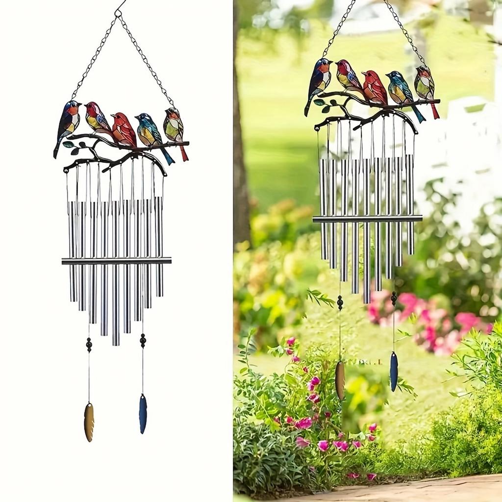 Wind with Bird Pendant, Outdoor Garden Patio Hanging Decoration
