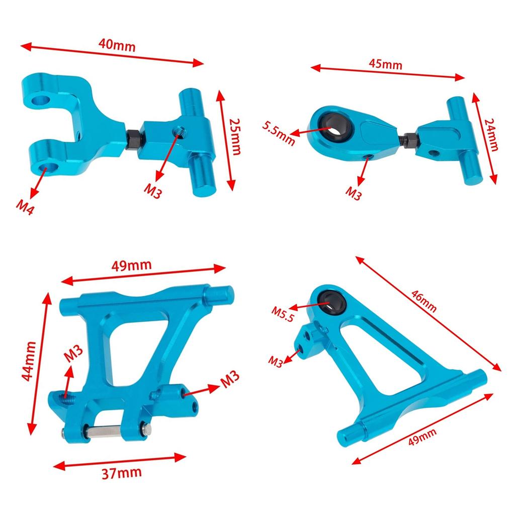 RC TT-02 Full Set Upgrade Part Kit Aluminum Drive Shaft Swing Arm Steering Cup CVD Motor Base For Tamiya TT02 1/10 On Road Car