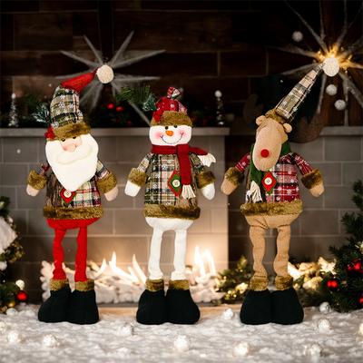 Santa Snowman Elk Standing Doll Christmas Table Decor Dolls Extendable New Year Ornament for Home Hotel Shopping Mall Xmas Gift