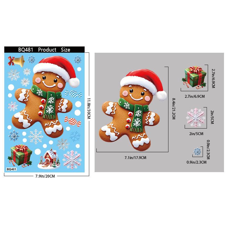 Decoratiuni de Crăciun Autocolante pentru fereastră Desen animat Elan Moș Crăciun Om de zăpadă Autocolante cu oglindă de Crăciun Autocolant pentru Crăciun Fericit Anul Nou