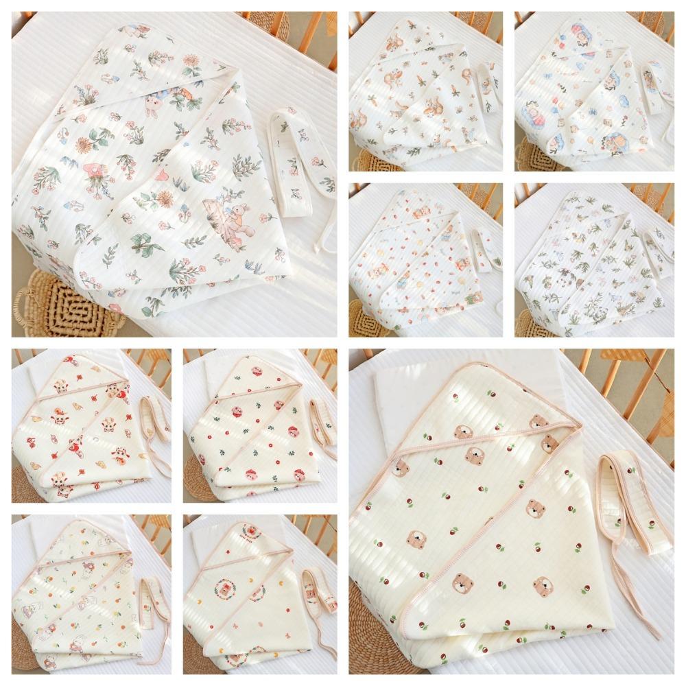 Cartoon Infant Strappy Blanket Air Filter Cotton Newborn Blanket Wraps  Outdoor