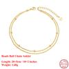 Effie Queen Authentic 925 Silver 14k Gold Heart Shaped Chain Anklet Romantic Jewelry for Women Birthdays Valentine's Gift SA10