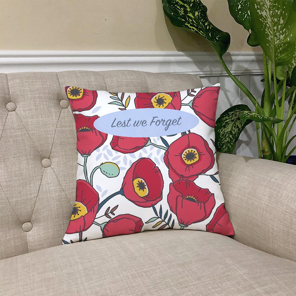 Lest We Forget cushion cover Square Sofa Cushion Cover Casual Skin-Friendly Comfortable Pillow Cover