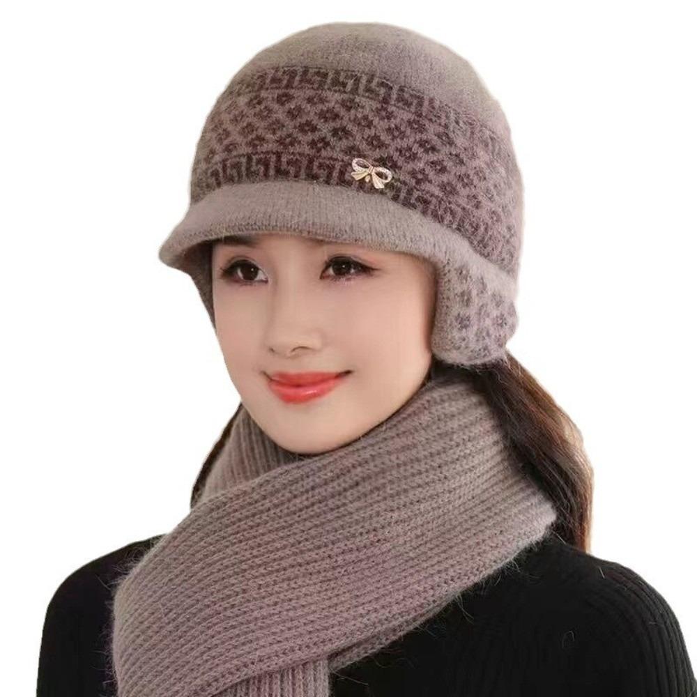 Soft Knitted Hat Thickened Ear Warmer Skullies Beanies Cap Ladies Women Hat Warm Knitting Beanies Ear Protection Hats Outdoor