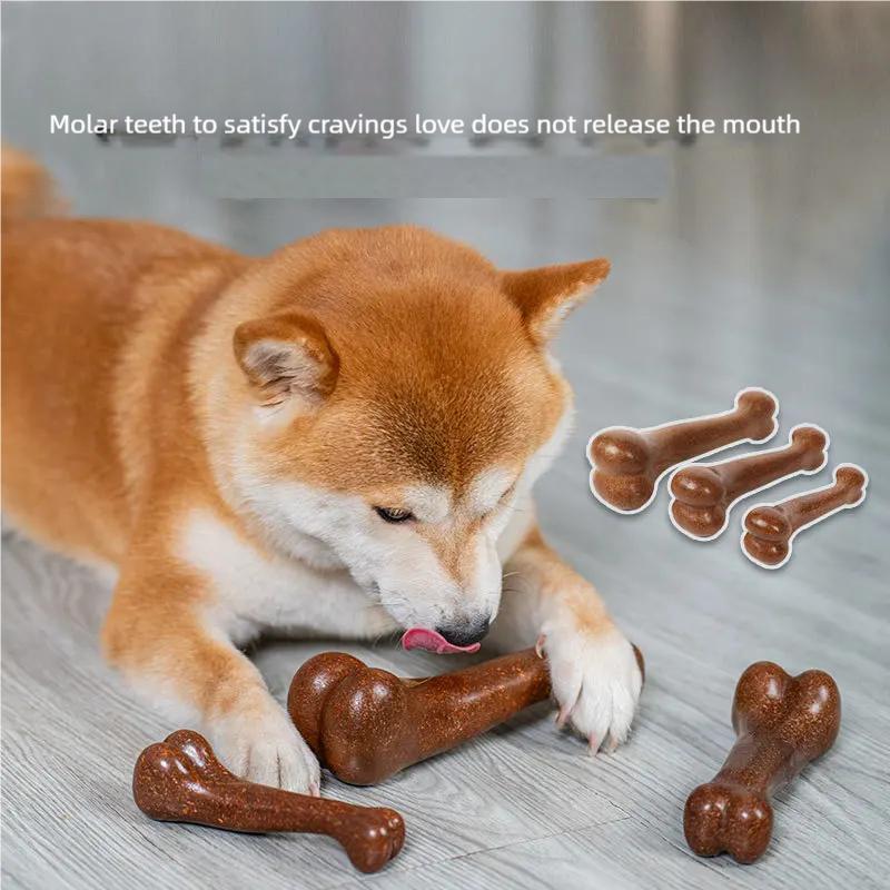 Dog Bone Chews Toys Nearly Indestructible Natural Non-Toxic Anti-bite Puppy Toys For Small Medium Large Dog Pet Chew Game Denta
