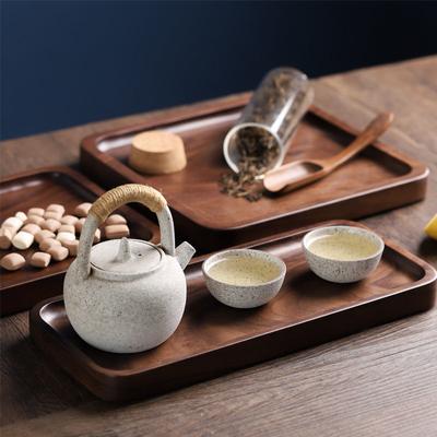 Špičkový podnos z černého ořechu, obdélníkový, domácí čajový podnos, talíř na ovoce/večeři, kávový podnos z masivního dřeva