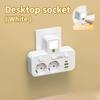 EU Standard Power Socket with USB Port Independent Switch Design Multifunctional Multi Outlet Adapter Home Office Travel