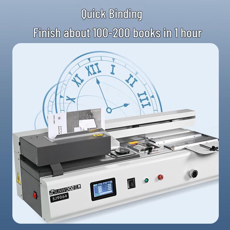 Sanmu Automatic Glue Binding Machine (320mm Length, 43mm Thickness) CN Plug (adapter Included)