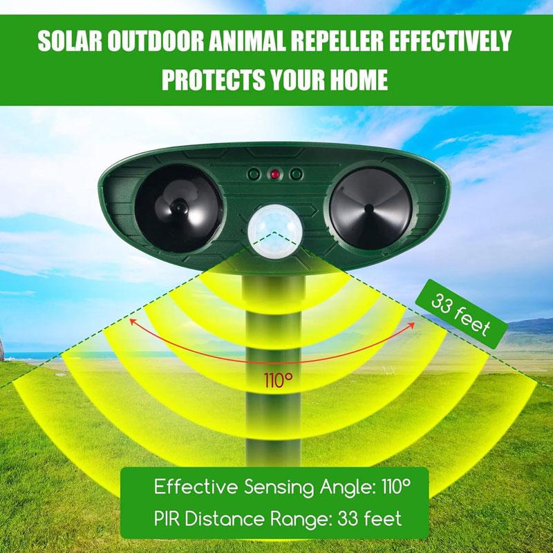 NewUltrasonic Solar Energy Animal Repellent Drive the Cat Away Drive Away Rats Bird Scarer Dog Repellent Device Snake Repellent