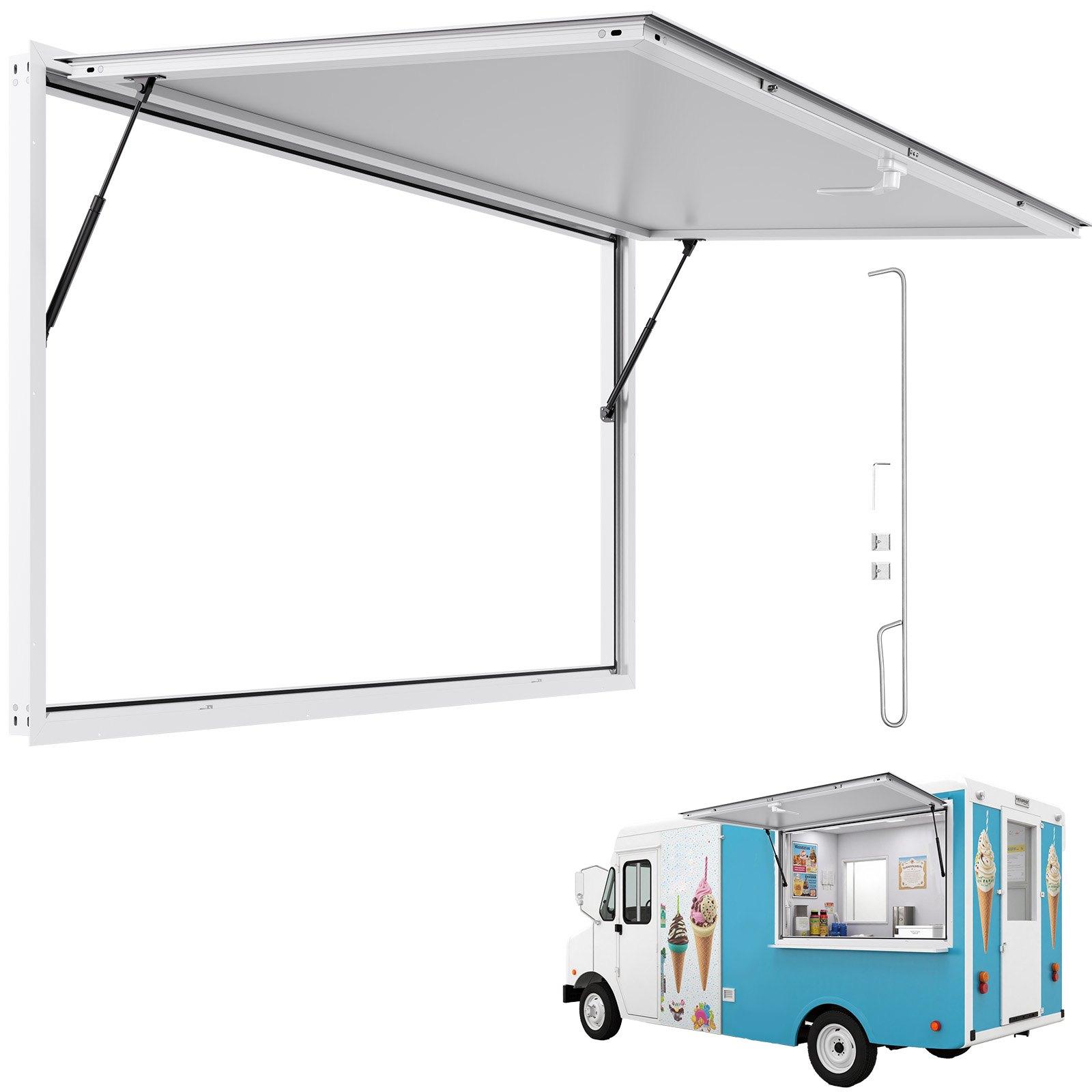 Fereastră de servire VEVOR 188x102cm, Cadru din aliaj de aluminiu Fereastră de serviciu pentru Food Truck 190.8 x 104.4 x 8 cm