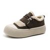 Fashion New Winter Warm Cotton Shoes for Women with Plush Lace Up Casual Sports Shoes, Fashionable Thick Soled Lightweight Cotton Shoes