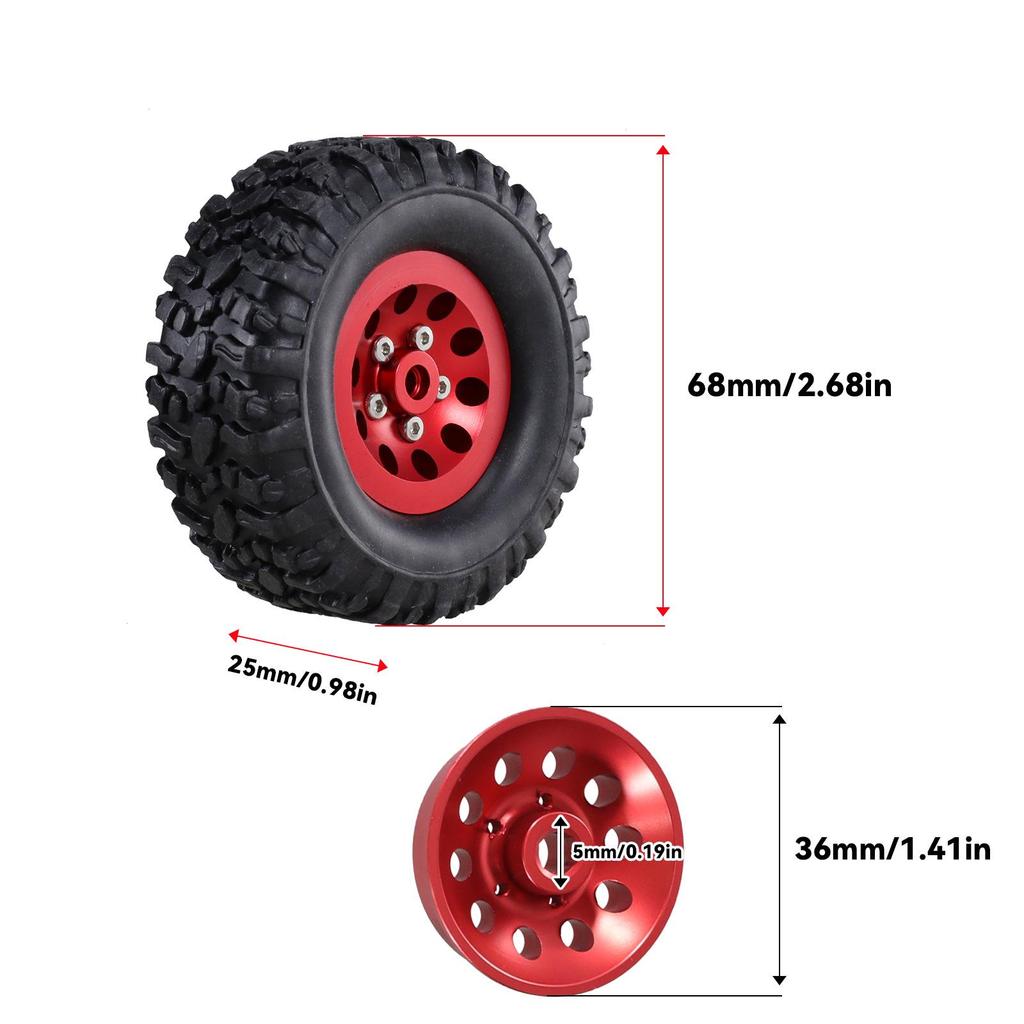 Bull Naughty Dragon RC Car Metal Clamp Tire & Wheel Hub Off-road Climbing Upgrade Accessories