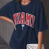 Woman Cotton TShirts Miami Coconu Tree Beach Prints Casual ONeck Short Sleeve Fashion Oversize Clothing Simple Female Tops