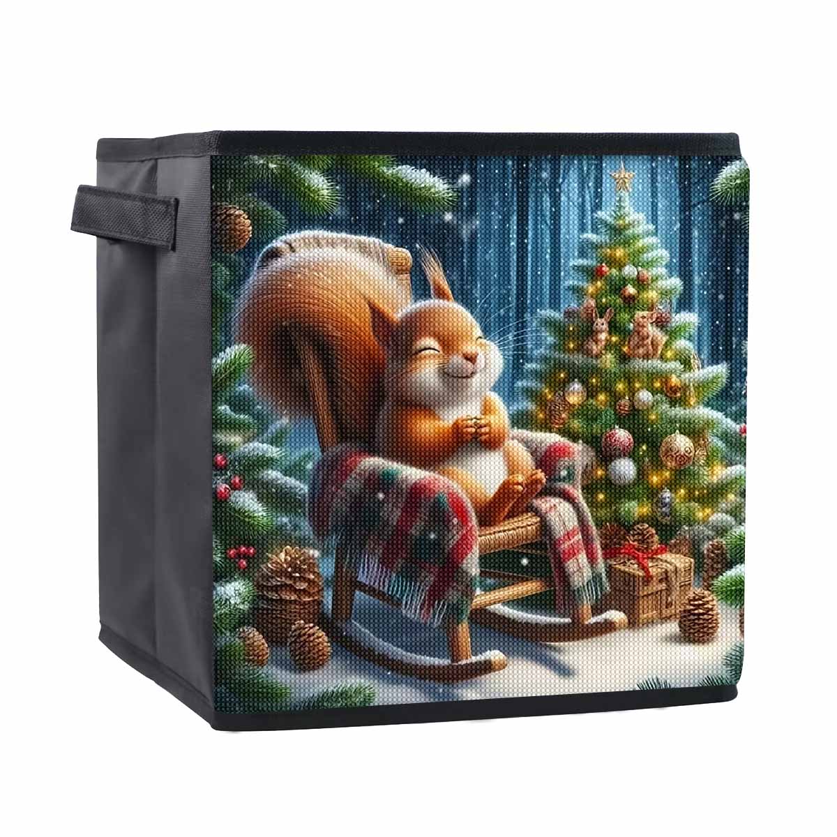 

Christmas Tree and Squirrel 5D Diamond Painting Storage Basket Full Round Drill Mosaic Diamond Embroidery Cross Stitch Kits Home Decor Home Decor 25cmx25cm