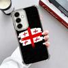 Georgia Passport Flag Plating Phone Case For Samsung A17 A07 A37 A57 A16 A56 A15 A55 A14 A54 A13 A53 A26 A36 A25 A35 A24 A34 A23