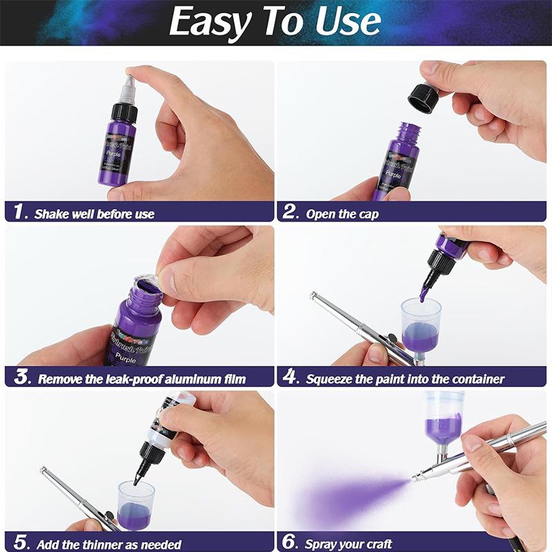 30ML Multi-functional Water-Based Acrylic Airbrush Paint Set - 28/12 Colors for Model and Canvas DIY Projects