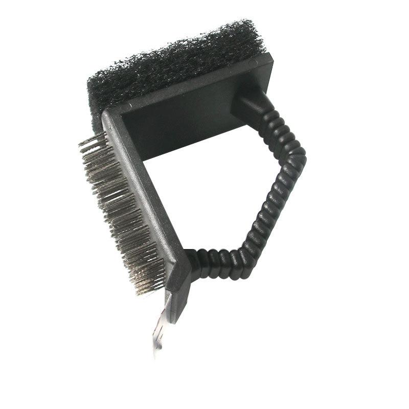 

Stainless Steel BBQ Grill Brush & Scraper 3-in-1 Outdoor Cleaning Tool