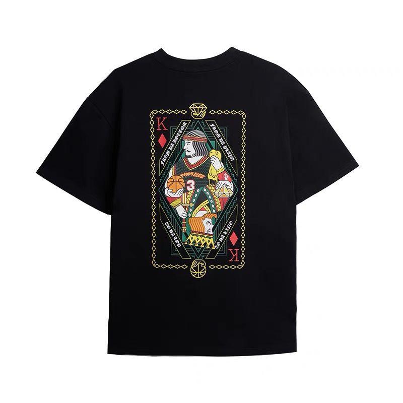 Mens clothing hot selling new design poker king pattern printed cotton Tshirt fashionable short sleeved round neck Tshirt S