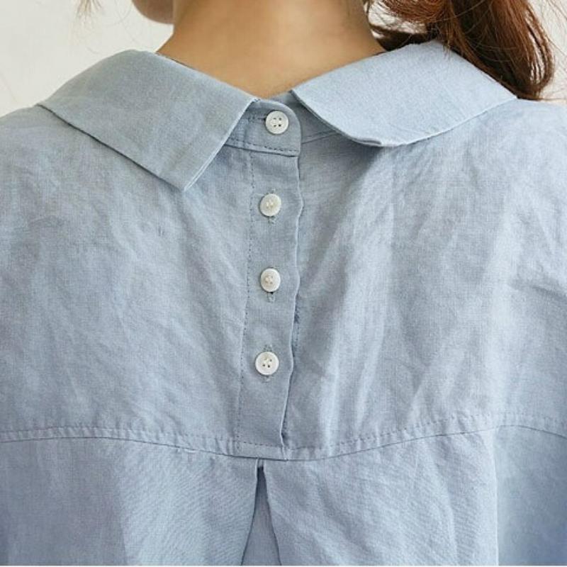 Spring and Summer Shirts, Loose, Plus Size, Long Cotton and Linen Texture Dress Shirts