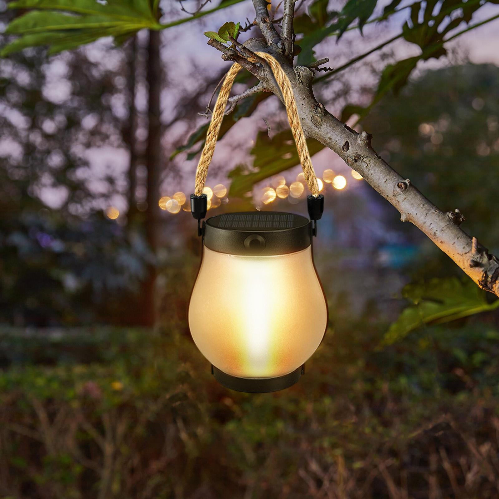 

Солнечный веревочный светильник-пламя, подвесной уличный кемпинговый фонарь, перезаряжаемый, декоративный для двора, многофункциональный осветительный светильник One Size