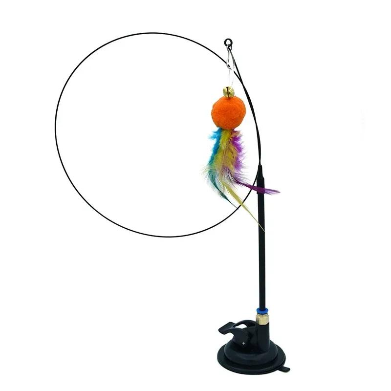 Interactive Cat Toy Funny Simulation Bird Feather with Bell Cat Stick Toy for Kitten Playing Teaser Wand Toy Pet Cats Supplies