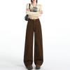 Brown Wide Leg Women's Jeans Y2K Grunge Style Low Rise Baggy Denim Pants Vintage Retro Casual Streetwear Korean Fashion Trousers