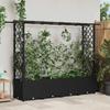 Raised Bed with Trellis and Hanging Roof Black 203 X 40 X 138 Cm PP