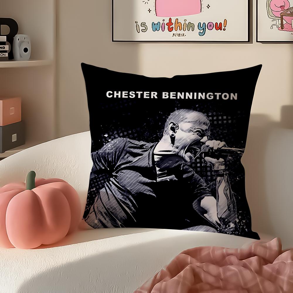Singer CChester BBennington Cushion Cover Pillowcase Short Plush Invisible zipper Room Sofa Cushion Cover 30X30cm