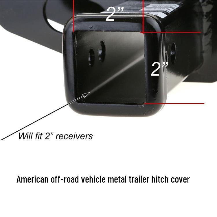 3D Skull Metal Trailer Hook Dust Plug Cover - Square Mouth Protection for American Trailers