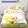 Teletubbies 3pcs Bedding Set Duvet Cover Closure Includes 1 Duvet Cover & 2 Pillowcases for All Seasons Bedroom Home Dorm Decor