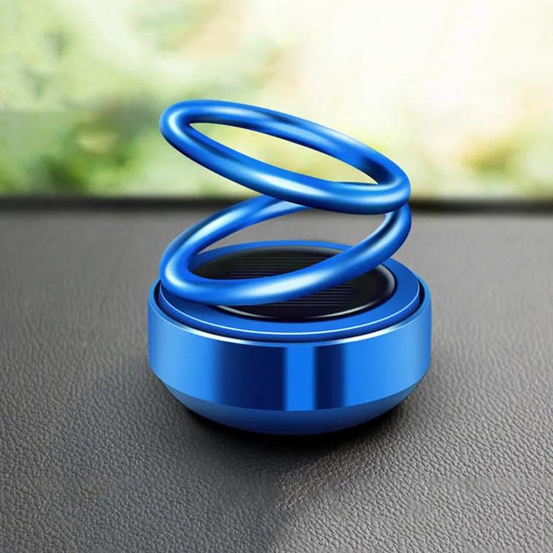 

WTEMPO солнечный ароматический диффузор с двойной петлей, спираль, украшение автомобиля, аксессуары из цинкового сплава синий