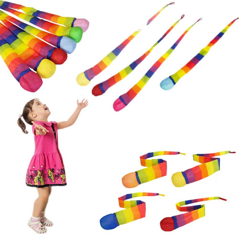 2Pcs Rainbow Tail Children's Rainbow Hand Throwing Ball  Physical Fitness