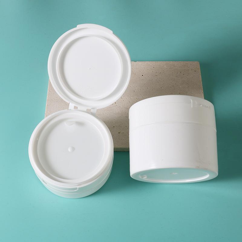 80/100g Wide Mouth Flip Can Mouth Flip Cover Included Spoon Tooth Powder Bottle Makeup Remover Cream Jar Cotton Pad Container