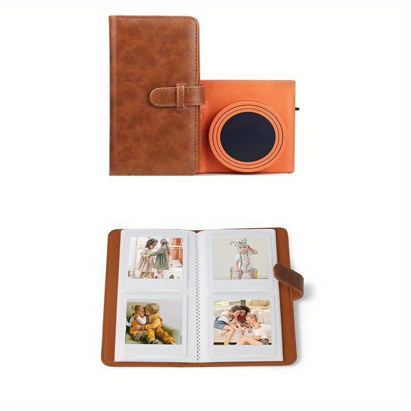 1 Stück Retro Fotoalbum 80 Fächer 3,5 Zoll Fotoalbum Mini-Album Buch Filmaufbewahrung Bildertasche