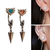 Unique Earbone Nails Heart Pendant Earrings Heart Ear Studs Cool Earrings Alloy Texture Perfect for Daily Wear and Party