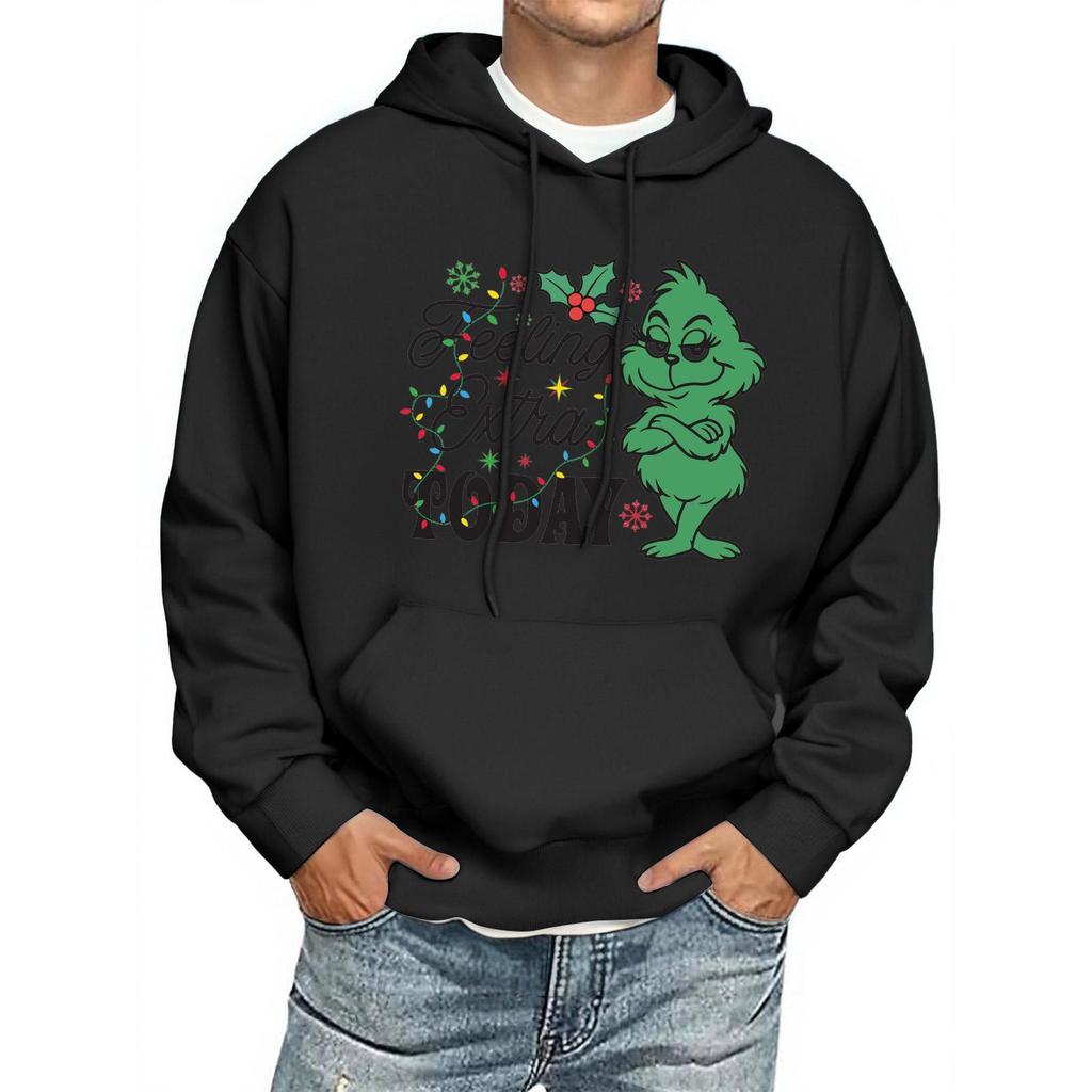 Sweat-shirt à capuche imprimé pour homme à manches longues, pull décontracté à capuche