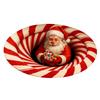 Christmas 3D Rug Optical Illusion Santa Claus Round Floor Mat Non-Slip Xmas